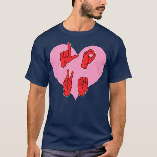 T-shirt Langue des signes américaine Amour Gésture Coeur m