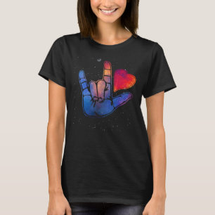 T-shirt Langue des Signes Américaine ASL Je vous aime dans