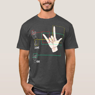 T-shirt Langue des signes américaine signature à la main A