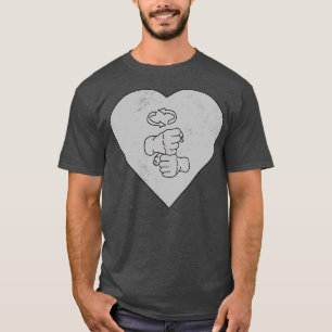 T-shirt Langue des signes Coeur café marbre