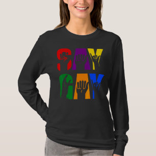 T-shirt Langue Des Signes Hand Asl Say Gay Lgbt Right Flor