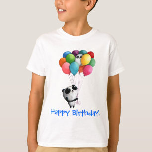 T-shirt L'anniversaire monte en ballon l'ours panda