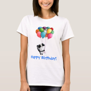 T-shirt L'anniversaire monte en ballon l'ours panda
