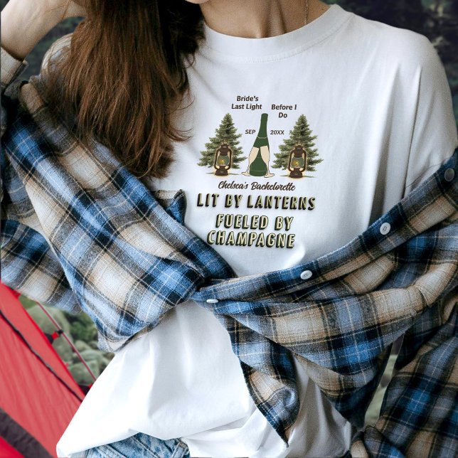 T-shirt Lanterne de l'Été rustique et Champagne de Camping (Créateur téléchargé)