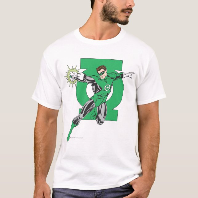 T-shirt Lanterne verte avec Arrière - plan de logo (Devant)