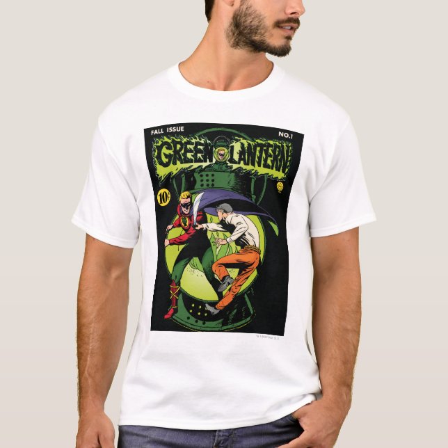 T-shirt Lanterne verte avec cape en combat (Devant)