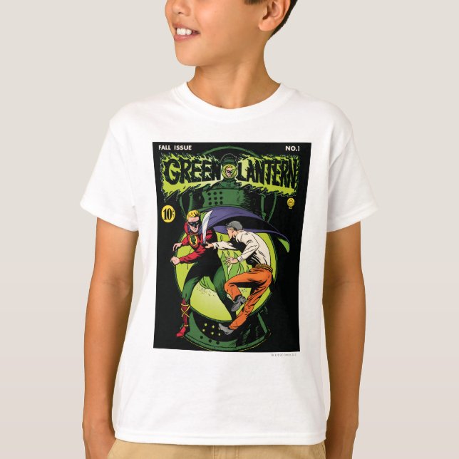 T-shirt Lanterne verte avec cape en combat (Devant)
