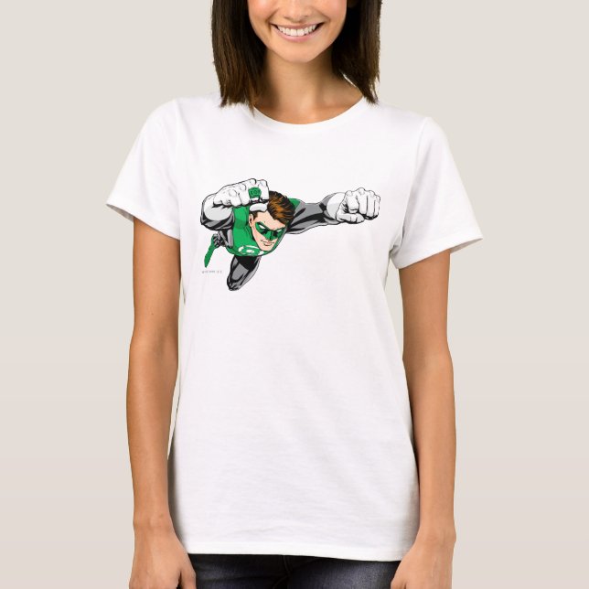 T-shirt Lanterne verte - bande dessinée, vol à droite (Devant)