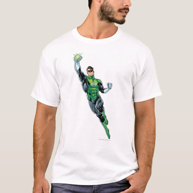 T-shirt Lanterne Verte - Bande dessinée, volant vers le ha (Devant)