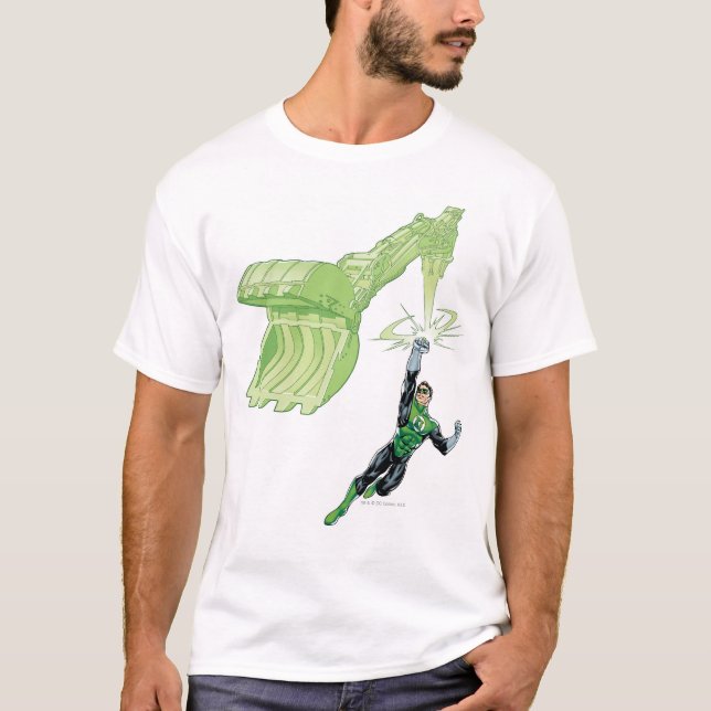 T-shirt Lanterne verte - Comic, avec machine (Devant)