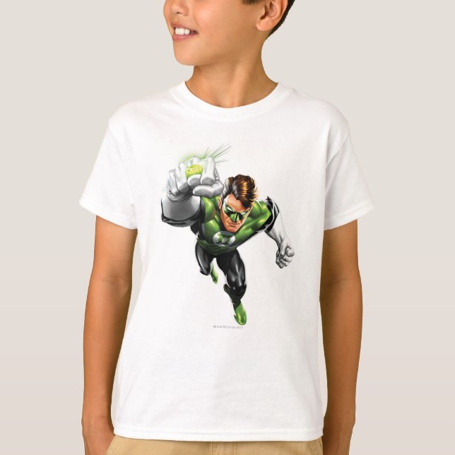 T-shirt Lanterne Verte - Entièrement Rendu, Lever Du Bras (Devant)