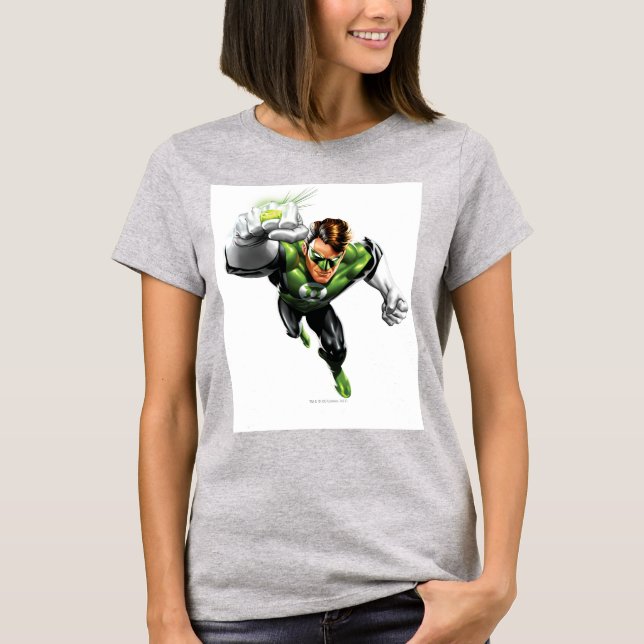T-shirt Lanterne Verte - Entièrement Rendu, Lever Du Bras (Devant)