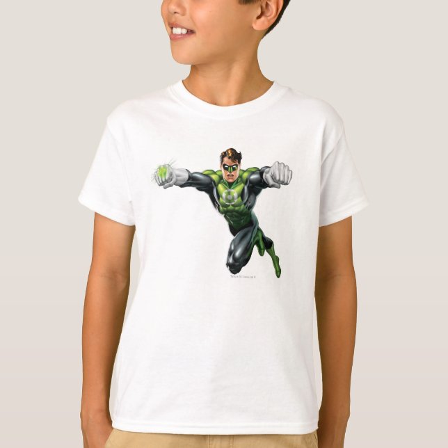 T-shirt Lanterne Verte - Entièrement Rendu, Regard Sur L'A (Devant)