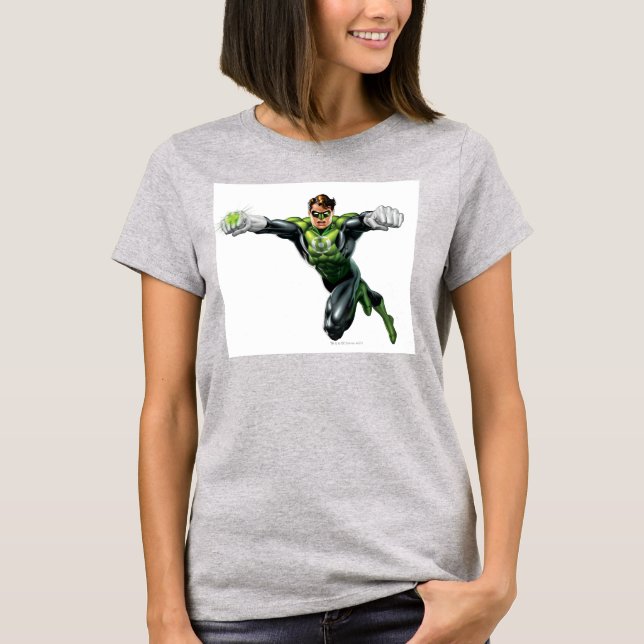 T-shirt Lanterne Verte - Entièrement Rendu, Regard Sur L'A (Devant)