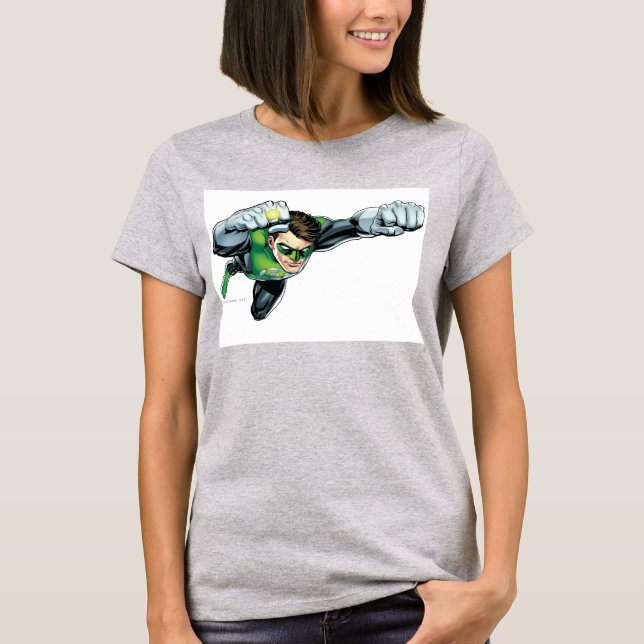 T-shirt Lanterne Verte - Entièrement Rendu, Volant À Droit (Devant)