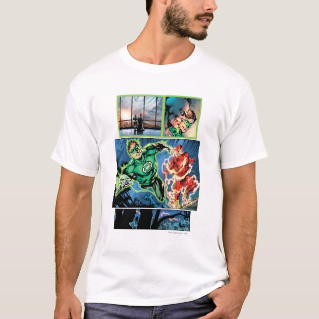 T-shirt Lanterne verte et panneau Flash (Devant)