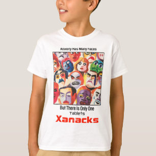 T-shirt L'anxiété a de nombreux visages 90's Vintage Xanac