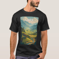 Laos Illustration Voyage Art Rétro