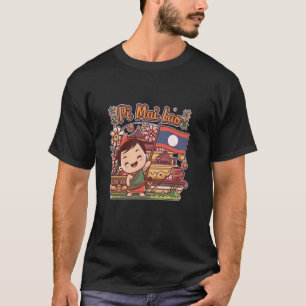 T-shirt Laos Joyeux Nouvel An Lao Laotien Pi Mai Drapeau L