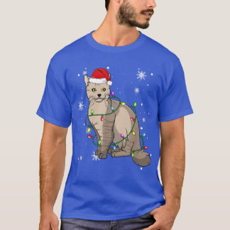 T-shirt LaPerm Chat Feux de Noël Chat de Noël Père Noël ha
