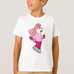 T-shirt Lapin à Patinage sur glace avec patins sur glace