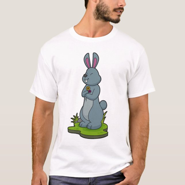 T-shirt Lapin aux fleurs (Devant)