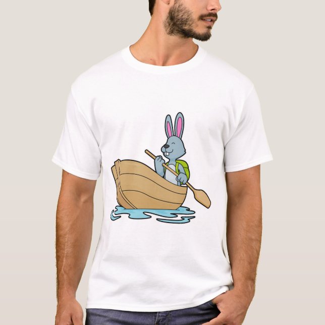 T-shirt Lapin avec bateau et pédale (Devant)