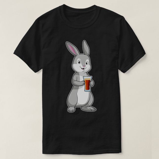 T-shirt Lapin avec boisson (Design devant)