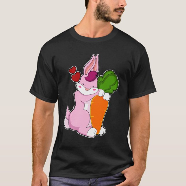 T-shirt Lapin avec carotte et coeur (Devant)