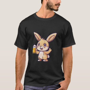 T-shirt Lapin Avec La Bière Drôle Boisson Partie Longues M