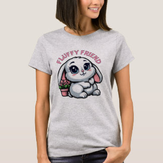 T-shirt Lapin blanc bouffant avec pot Plante