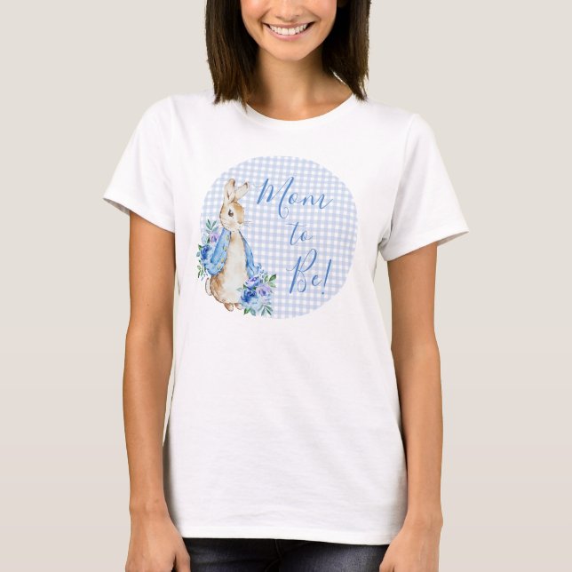 T-shirt Lapin bleu Plaid Maman-to-Be (Devant)