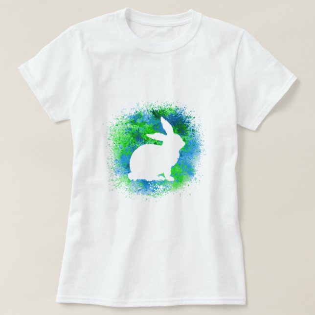 T-shirt Lapin bleu vert (Design devant)