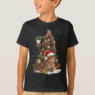 T-shirt Lapin Bunny Père Noël Tree Lumières Lop nain Lop E