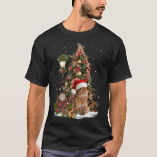T-shirt Lapin Bunny Père Noël Tree Lumières Lop nain Lop E