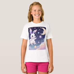 T-Shirt Lapin Céleste – Étoile Pastel Kawaii Hoppe