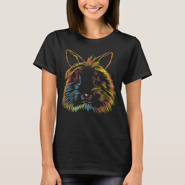 T-shirt Lapin Coloré Lapin Lionhead Lapin (Devant)