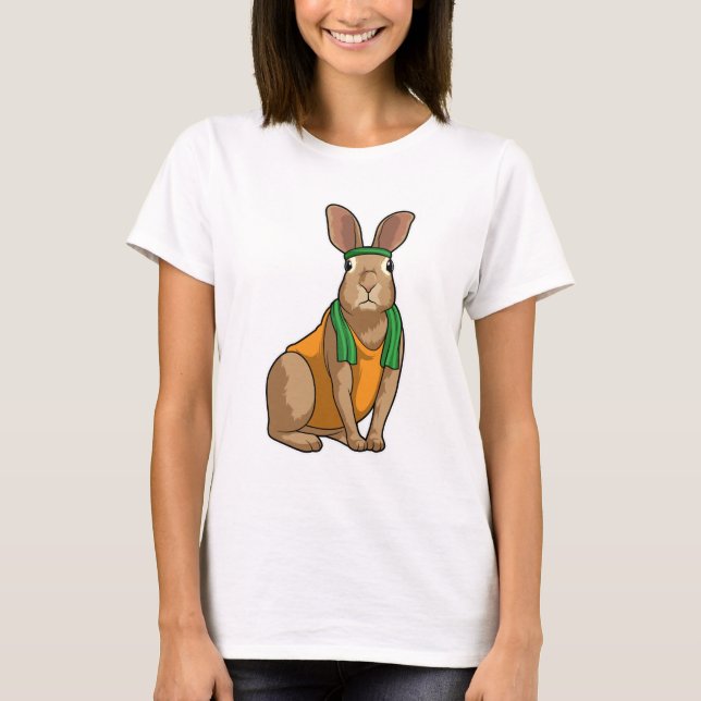 T-shirt Lapin comme coureur avec serviette (Devant)