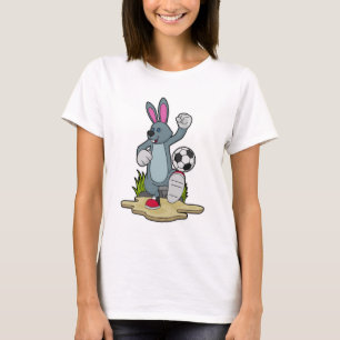 T-shirt Lapin comme joueur de football avec Soccer