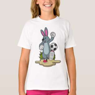 T-shirt Lapin comme joueur de football avec Soccer