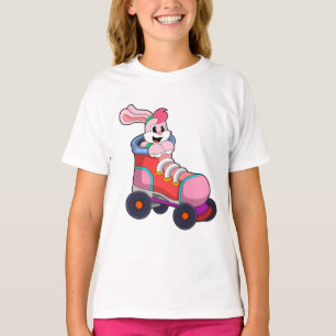 T-shirt Lapin comme Patineur Inline avec Patins Inline