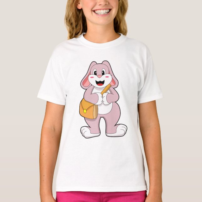 T-shirt Lapin comme randonneur avec sac (Devant)