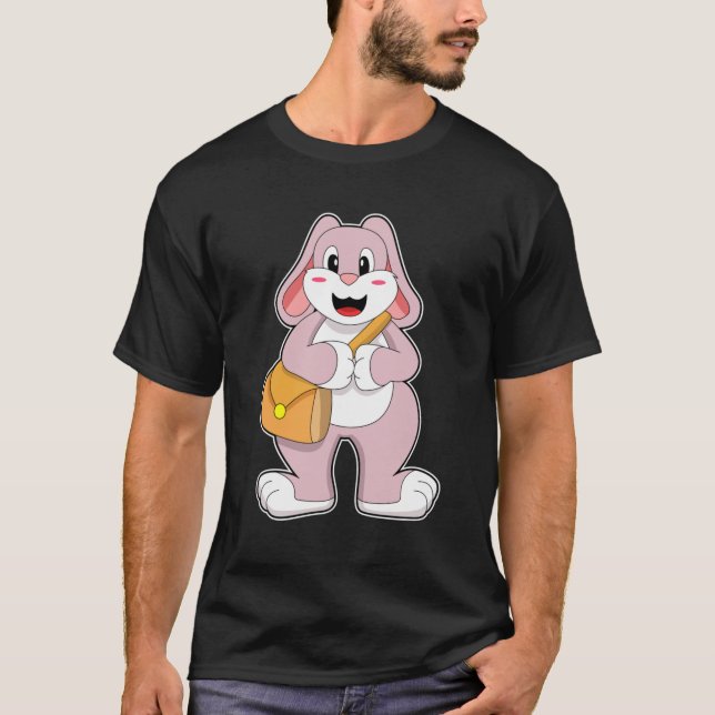 T-shirt Lapin comme randonneur avec sac (Devant)