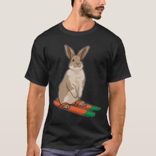T-shirt Lapin comme skieur avec ski