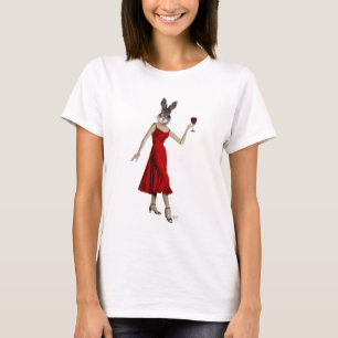 T-shirt Lapin dans la robe rouge