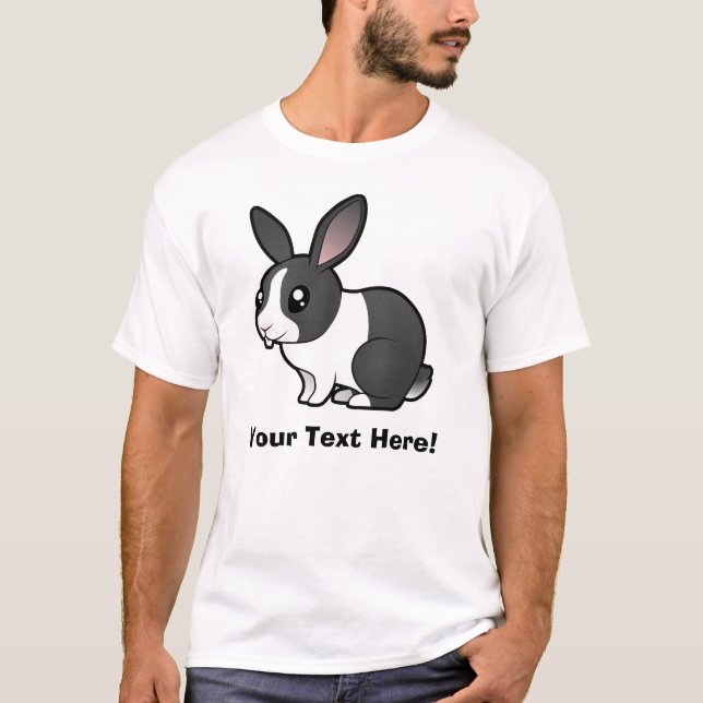 T-shirt Lapin de bande dessinée (cheveux lisses d'oreille (Devant)