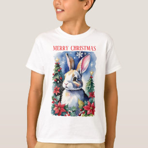 T-shirt Lapin de bébé de Noël de style vintage