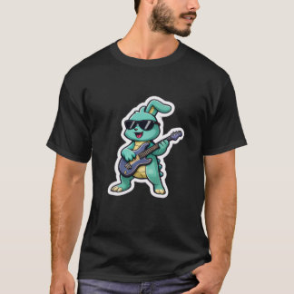T-shirt – Lapin de cartoon à la guitare cool