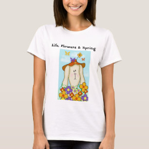 T-shirt Lapin de dessin animé avec papillons