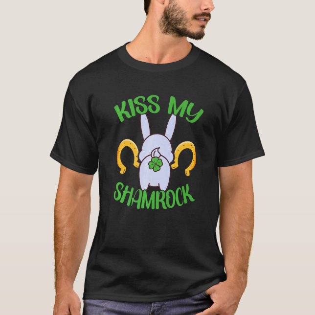 T-shirt Lapin De Leprechauns Irlandais Avec Shamrocks De S (Devant)